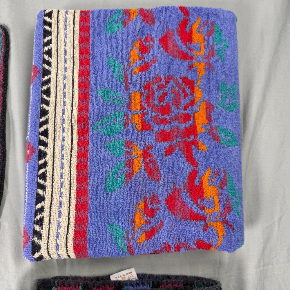 VTG set of 4 Ralph Lauren Cannon Royal Purple Southwestern 2 towels 2 washcloth
